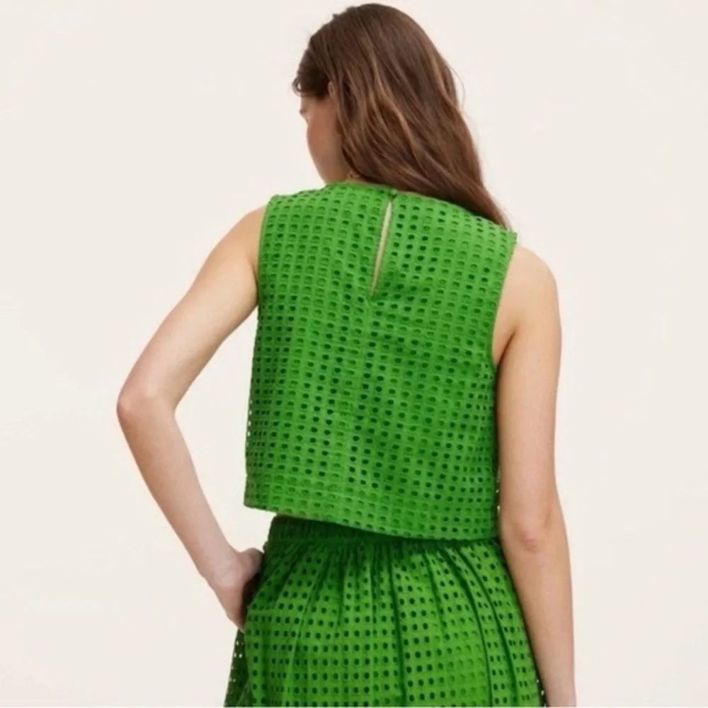 Kate Spade X New York Target Green Eyelet Shell Tank Top & Skirt SET Nwt Sz S - Picture 4 of 5